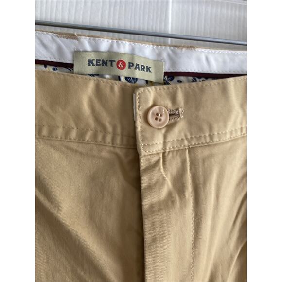 Kent & Park Mens 42x32 Khaki Chino Flat Front‎ NEW - Picture 4 of 7